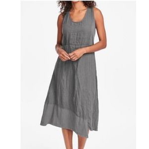 Flax Linen Gray Sleeveless Maxi Dress